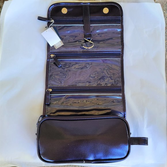 KENNETH COLE Reaction Navy Blue Hanging Travel Cosmetic/toiletry Bag Case Roll - Picture 3 of 7